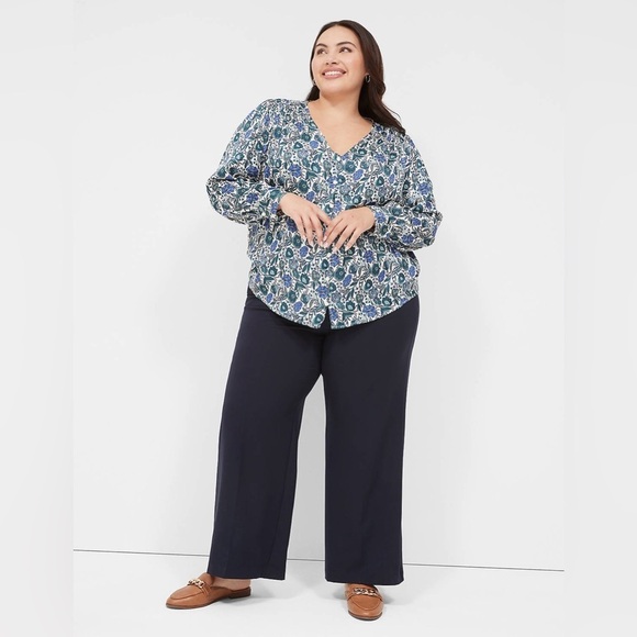 LANE BRYANT Jeans Women's The Allie WIDE LEG Trouser Navy Pants Size 12 R NWT - Picture 4 of 6